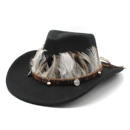 Four Seasons Western Cap with Feather Design