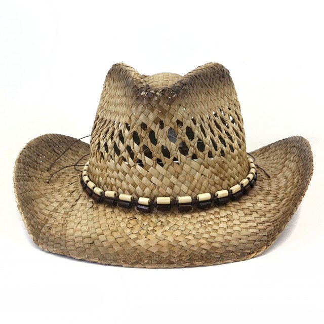 Straw hat men's beach hat Western cowboy hat sunscreen sun hat new product  new